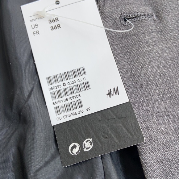 H&M Slim Fit Suit Jacket NWT 36R - Picture 2 of 3